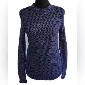 Narciso Rodriguez Women’s Sweater Navy
Gunmetal Speckled Open Knit Long Sleeve S